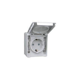 SORTIE EFAPEL SCHUKO AVEC OBTURATEUR GRIS