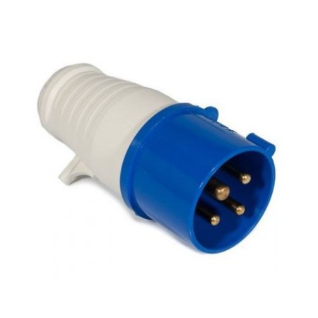 PRISE MÂLE 3P-16A BLEUE